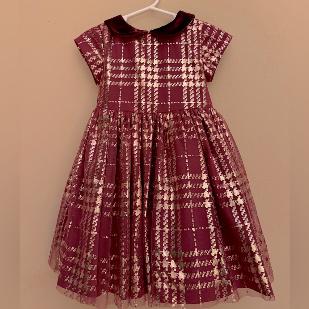 Pippa & Julie, Size 4, Burgundy and Gold Dress